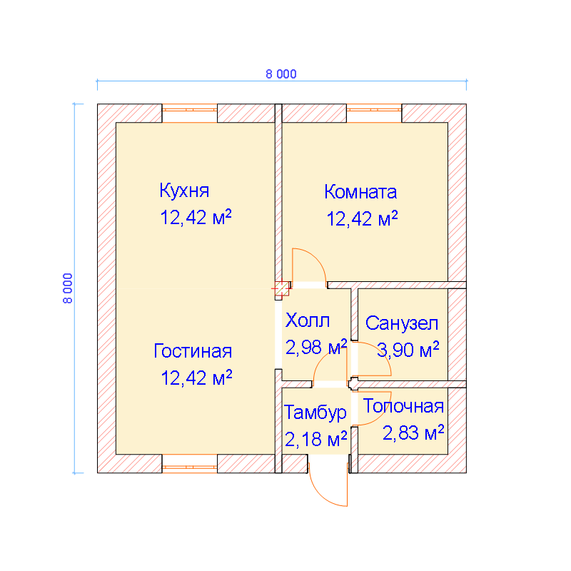 Дом из газоблока 49 кв.м.